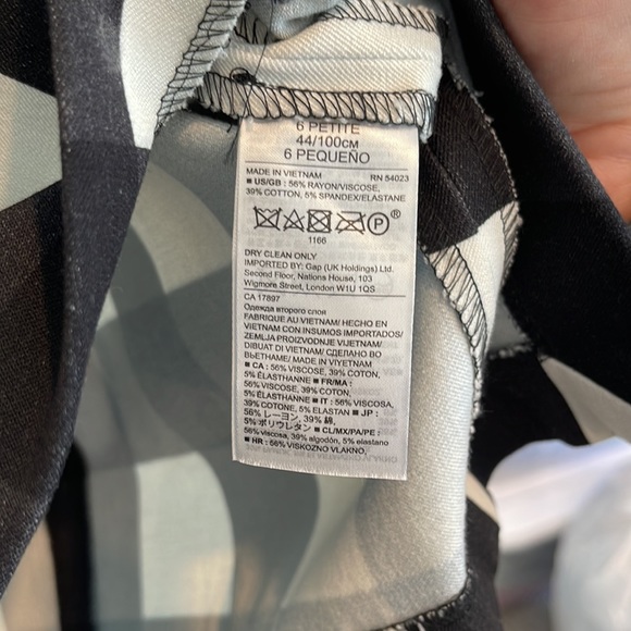 Banana Republic gingham B&W dress 6P - Picture 6 of 7
